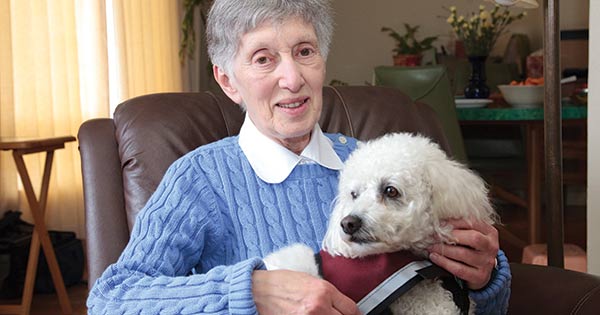 woman with dog