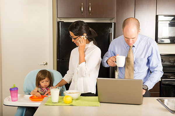 entire family using digital devices