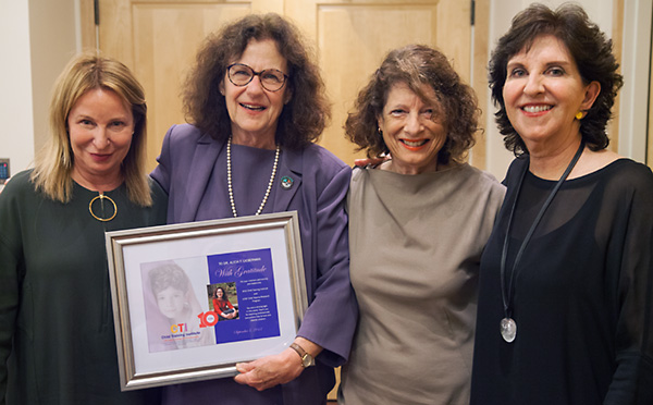 From left, CTI Co-Founder Lisa Stone Pritzker, UCSF's Dr. Alicia F. Lieberman, CTI Co-Founder Dr. Ingrid D. Tauber, JFCS' Dr. Anita Friedman celebrate CTI’s 10 years of healing child trauma through the education of practioners worldwide