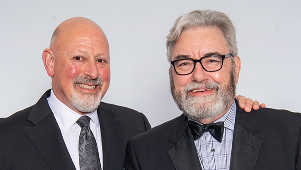 Alex Ingersoll (right) with husband Martin Tannenbaum at the 2019 Fammy Gala