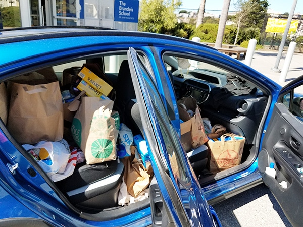 Brandeis families have donated over 400 pounds of food to JFCS’ Food Bank.