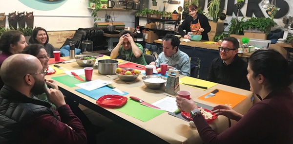 Heather and Shupin Club members making jams and jellies