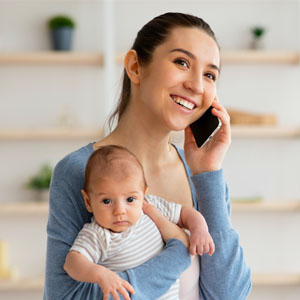 mom on the phone