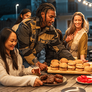 people enjoying food