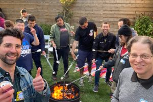 people barbecuing marshmallows