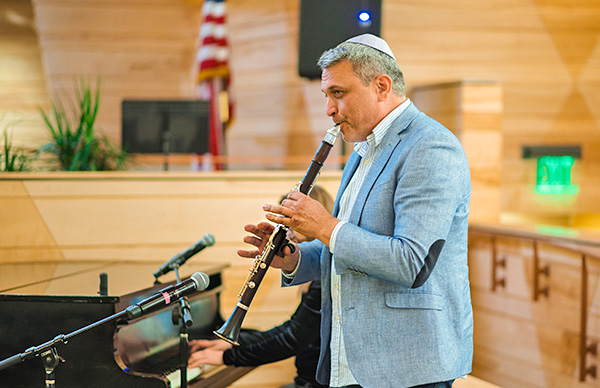 man playing clarinet