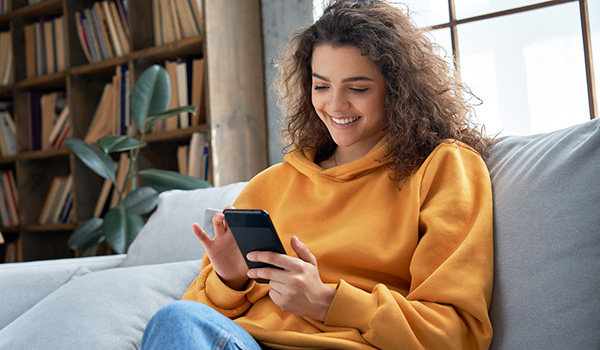 woman using phone