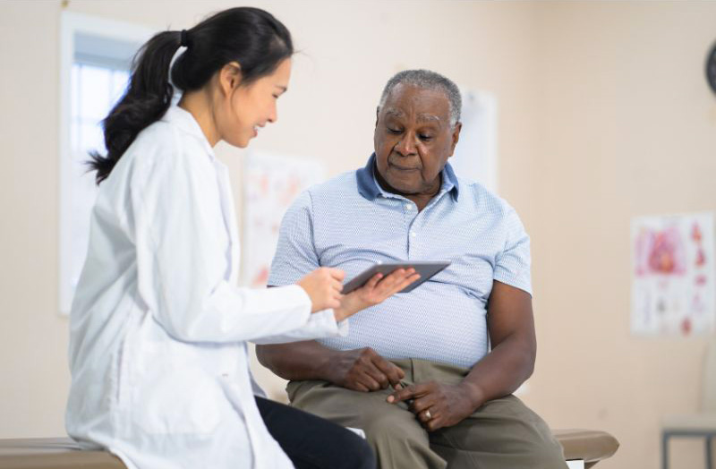 Doctor with patient