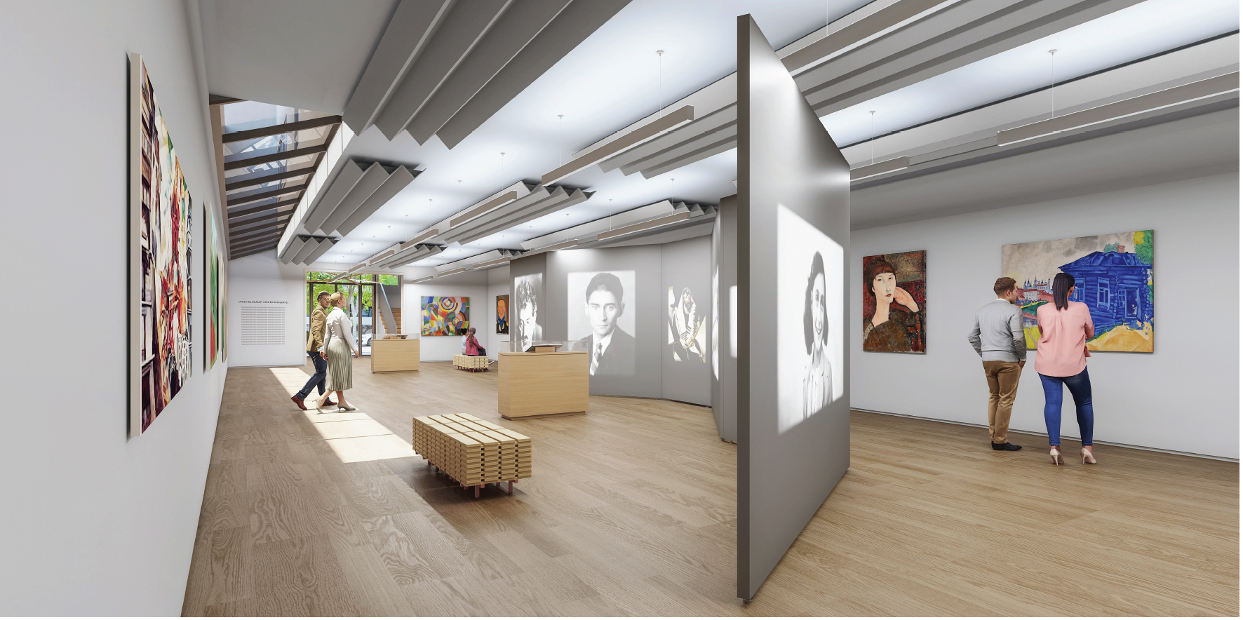 Artist’s rendering of the new JFCS Holocaust Center exhibit space