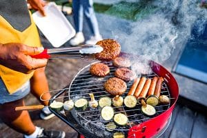 person barbecuing