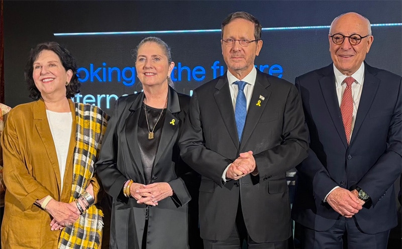 Dr. Anita Friedman, First Lady of Israel Michal Herzog, President of Israel Isaac Herzog, and Chairman of the Board of the Israel Museum, Yitzhak Molho.