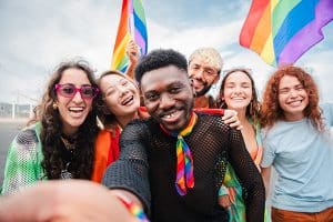 People celebrating pride