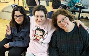 Nona, bowling with friends during a Shupin Social Club event. 