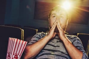 person watching movie