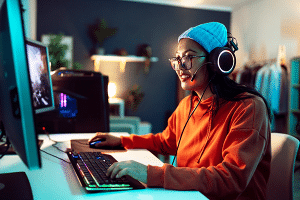 person using computer