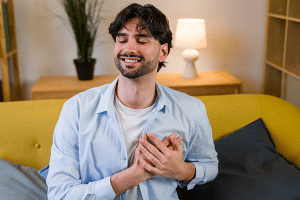 Person practicing self-love
